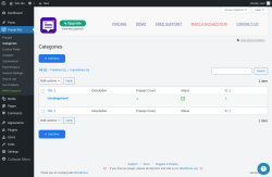 Page screenshot: Popup Box → Categories