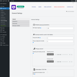 Page screenshot: Popup Box → General Settings
