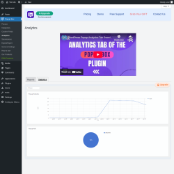 Page screenshot: Popup Box → Analytics → Statistics