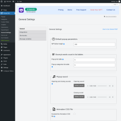 Page screenshot: Popup Box → General Settings