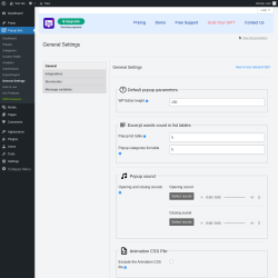 Page screenshot: Popup Box → General Settings