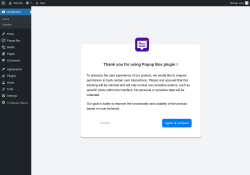 Page screenshot: Popup Box &rarr; Dashboard
