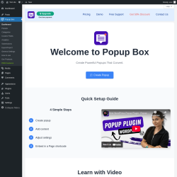 Page screenshot: Popup Box &rarr; Dashboard