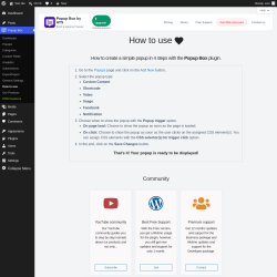 Page screenshot: Popup Box &rarr; How to use