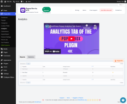 Page screenshot: Popup Box &rarr; Analytics