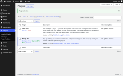 Page screenshot: Plugins &lsaquo; Test site &mdash; WordPress