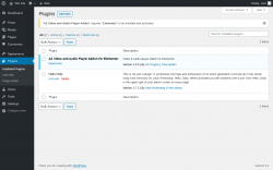 Page screenshot: Plugins ‹ Test site — WordPress