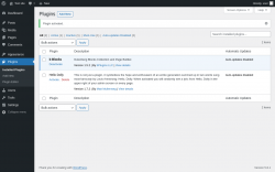Page screenshot: Plugins ‹ Test site — WordPress