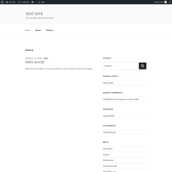 Page screenshot: Test site – Just another WordPress site