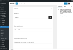 Page screenshot: Widgets ‹ Test site — WordPress