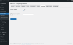 Page screenshot: BA Settings → Coupons