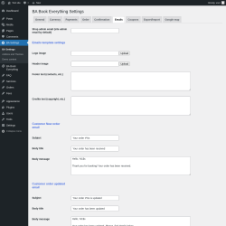 Page screenshot: BA Settings → Emails