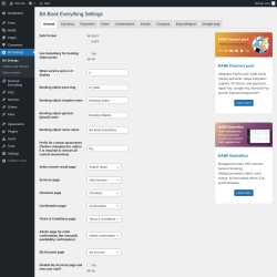Page screenshot: BA Settings