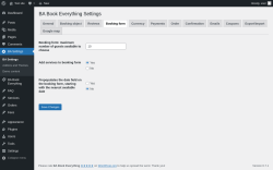 Page screenshot: BA Settings → Booking form