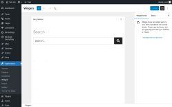Page screenshot: Widgets ‹ Test site — WordPress