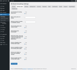 Page screenshot: BA Settings → Booking object