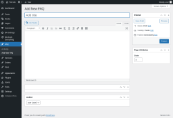 Page screenshot: FAQ → Add New FAQ