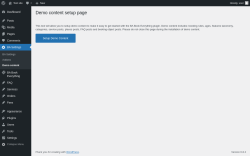 Page screenshot: BA Settings → Demo content