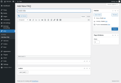 Page screenshot: FAQ → Add New FAQ
