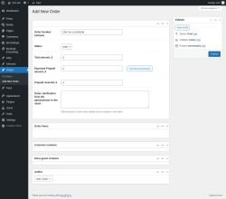 Page screenshot: Orders → Add New Order