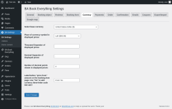 Page screenshot: BA Settings → Currency