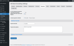 Page screenshot: BA Settings → Payments