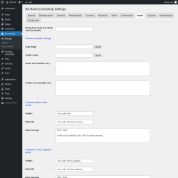 Page screenshot: BA Settings → Emails