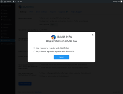 Page screenshot: BAAR MFA