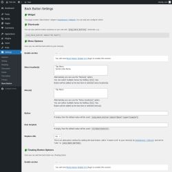 Page screenshot: Settings → Back Button