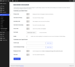 Page screenshot: Appearance &rarr; Backend Designer