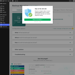 Page screenshot: Backup Migration