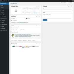 Page screenshot: Dashboard &lsaquo; Test site &mdash; WordPress