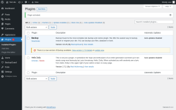 Page screenshot: Plugins &lsaquo; Test site &mdash; WordPress