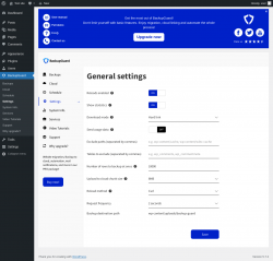 Page screenshot: BackupGuard &rarr; Settings
