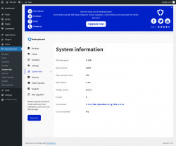 Page screenshot: BackupGuard &rarr; System Info.