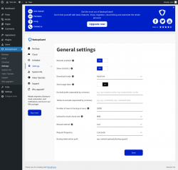 Page screenshot: BackupGuard &rarr; Settings