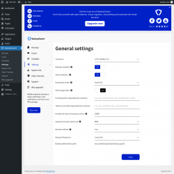 Page screenshot: BackupGuard &rarr; Settings