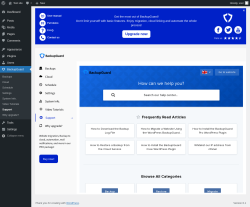 Page screenshot: BackupGuard &rarr; Support