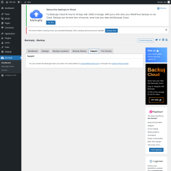 Page screenshot: Backuply &rarr; Support