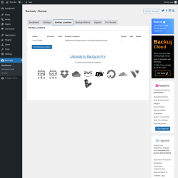 Page screenshot: Backuply → Backup Locations
