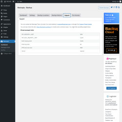 Page screenshot: Backuply &rarr; Support