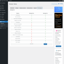 Page screenshot: Backuply &rarr; Pro Version