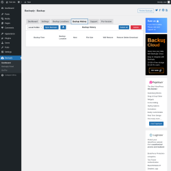 Page screenshot: Backuply &rarr; Backup History
