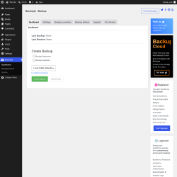 Page screenshot: Backuply