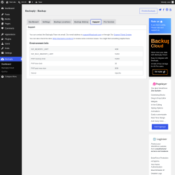 Page screenshot: Backuply &rarr; Support