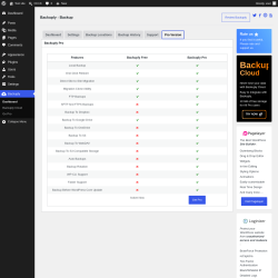 Page screenshot: Backuply &rarr; Pro Version
