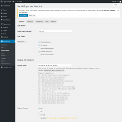 Page screenshot: BackWPup → Add new job