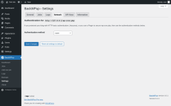 Page screenshot: BackWPup → Settings → Network