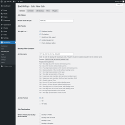 Page screenshot: BackWPup → Add new job