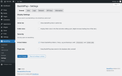 Page screenshot: BackWPup → Settings